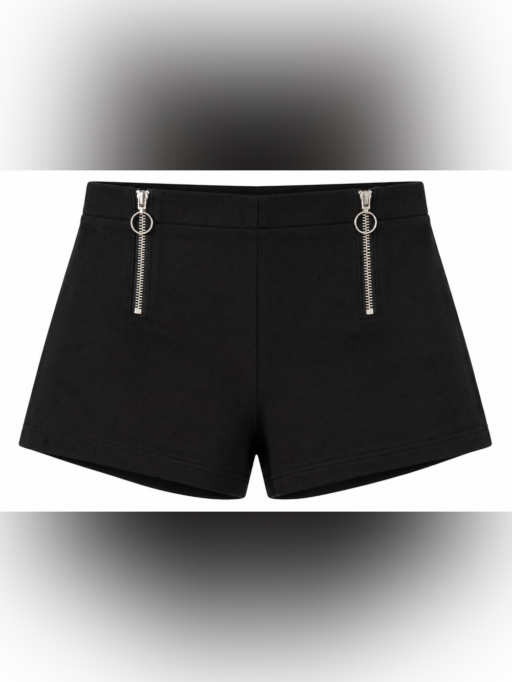 Ardene Black High Waist Zip Front Shorts XL